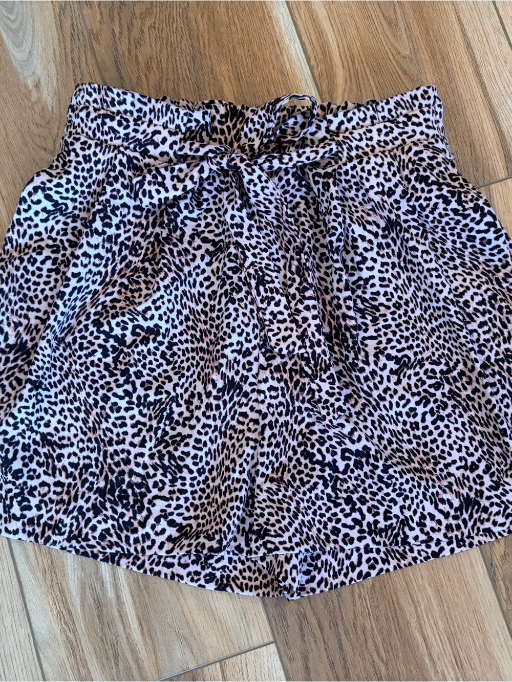 Worthington Petite Leopard Print Shorts - Black & Cream